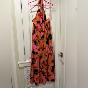 NWT Sanctuary Pink and Orange Halter Maxi Dress